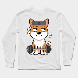 Cute orange dog is exercising Long Sleeve T-Shirt